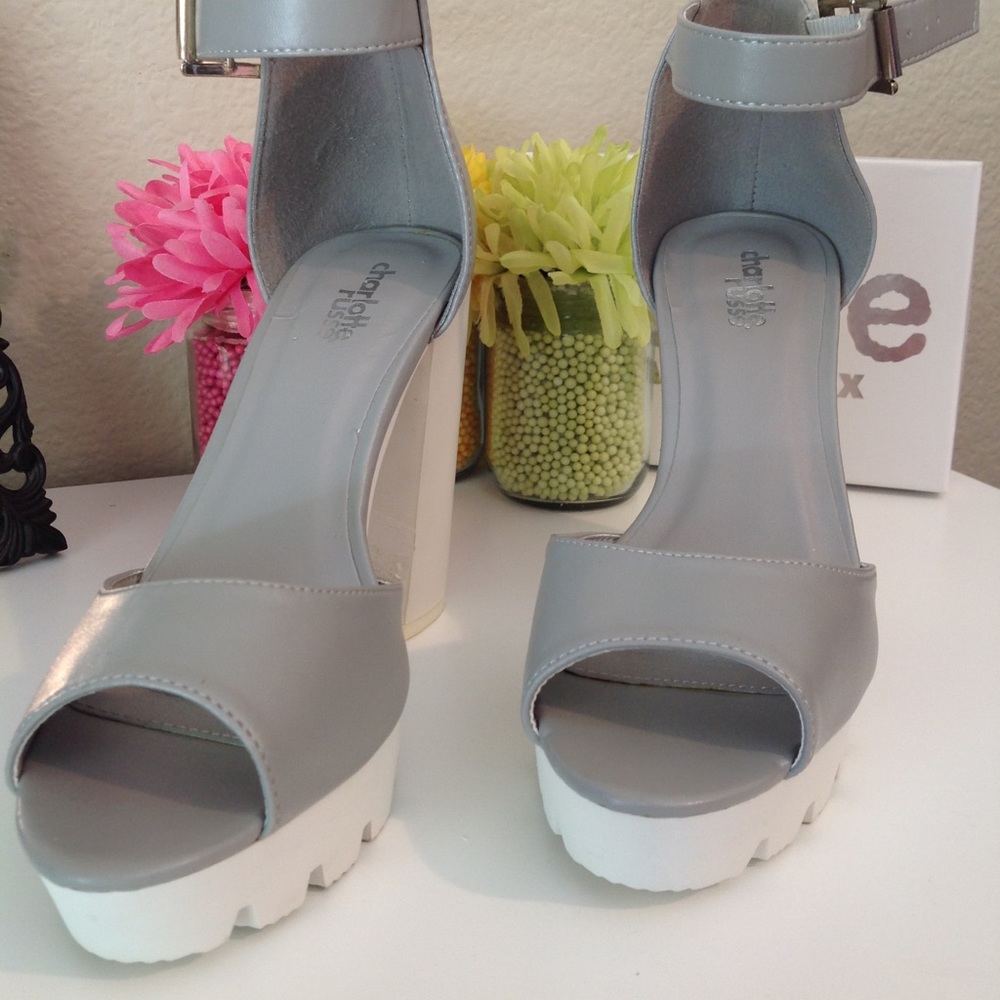 Gray with white clog style sandle